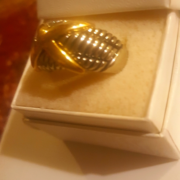 Braided X  Crossover Tapered Band Ring NEW DESIGNER 🧑‍🎨 INSPIRED 🧑‍🎨 crisscross - Picture 4 of 16